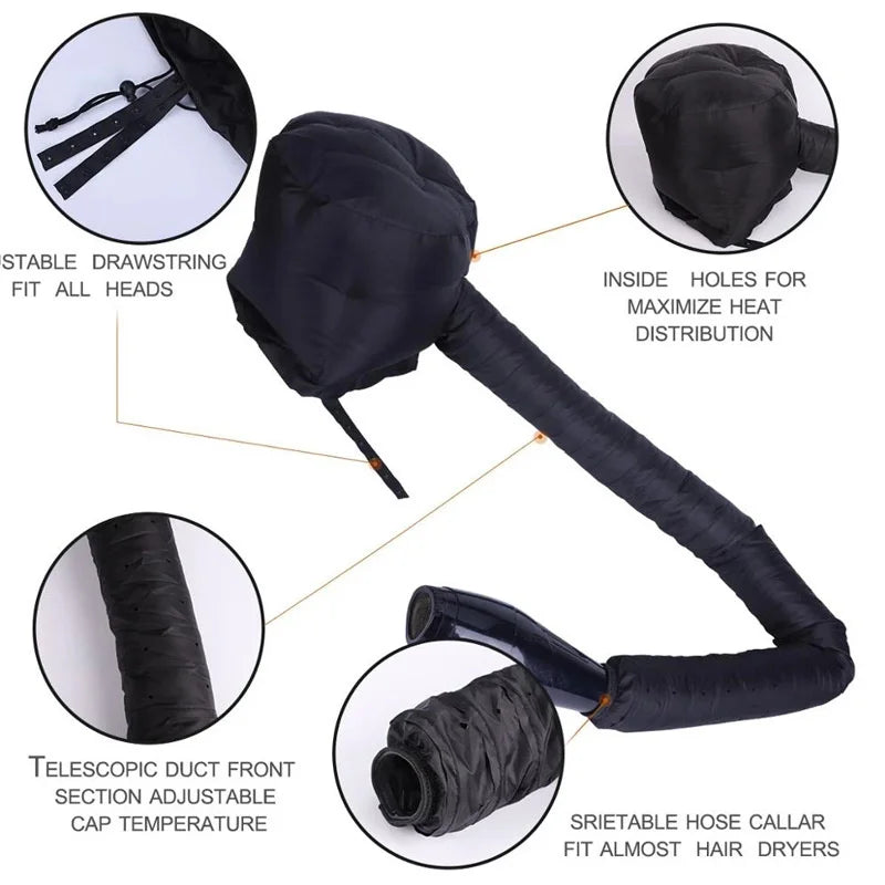 4 Colors Hair Drying Cap Hair Dryer Caps Hair Perm and Dye Styling Warm Air Adjustable Drying Hood Home Hairdressing Salon Tool