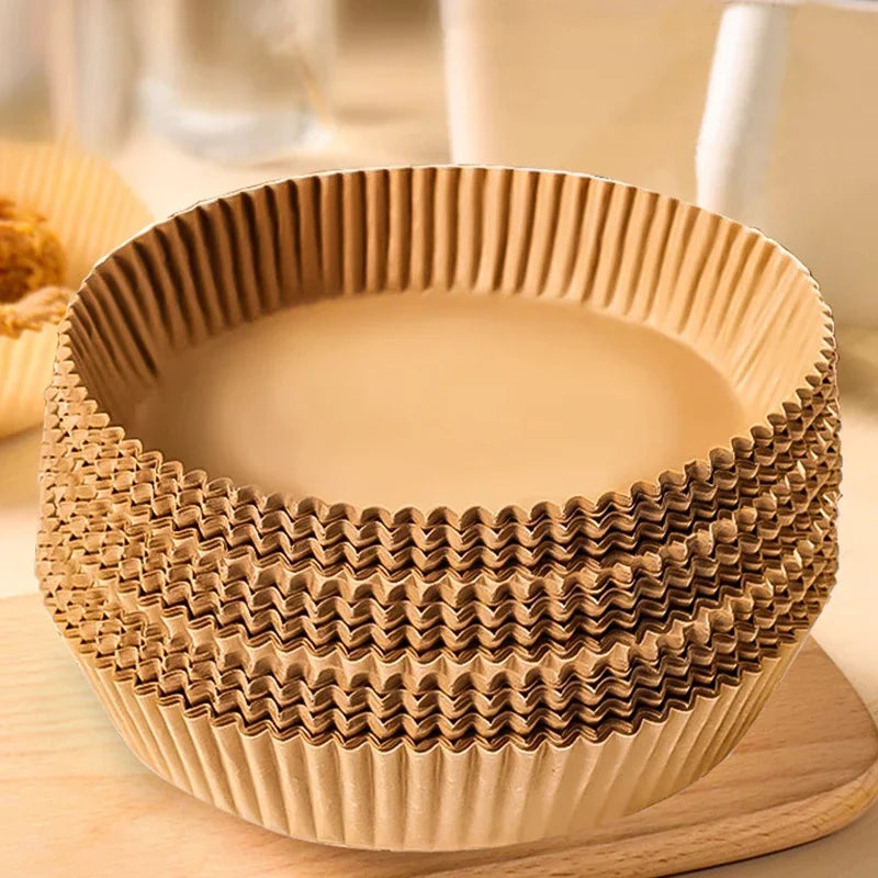 Round Air Fryer Paper Disposable Non-Stick Air Fryer Baking Papers Microwave Oven Pot Oil Absorbing Basket Kitchen Accessories