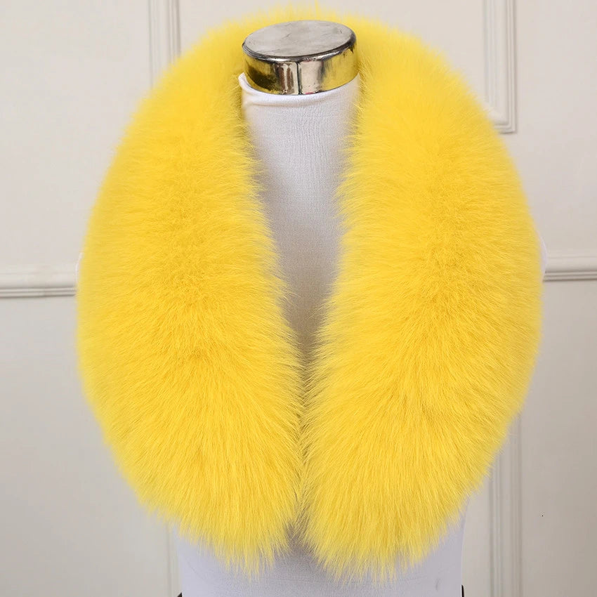 NEW Arrivals Luxury Real Natural Color Raccoon Fox Real Fur Collar Scarf Genuine Big Size Scarves Warp Shawl Neck Warmer Stole Muffler with Clip Loops Ladies Luxury Fashion Apparel Accessories Clothing Supplies