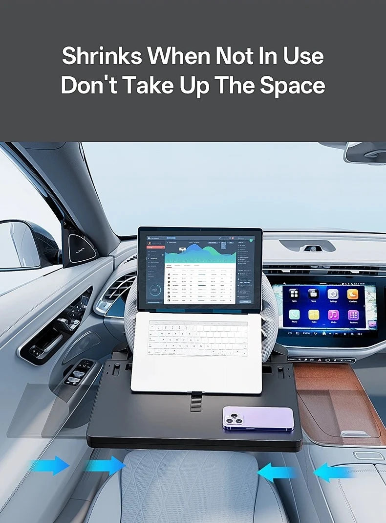 New Car Tray Carbon Fiber Table Food Tray Desk Folding Laptop Desk Auto Steering Wheel Tray Mount Adjustable Water Cup Computer 10kg Weight Bracket Holder Accessories