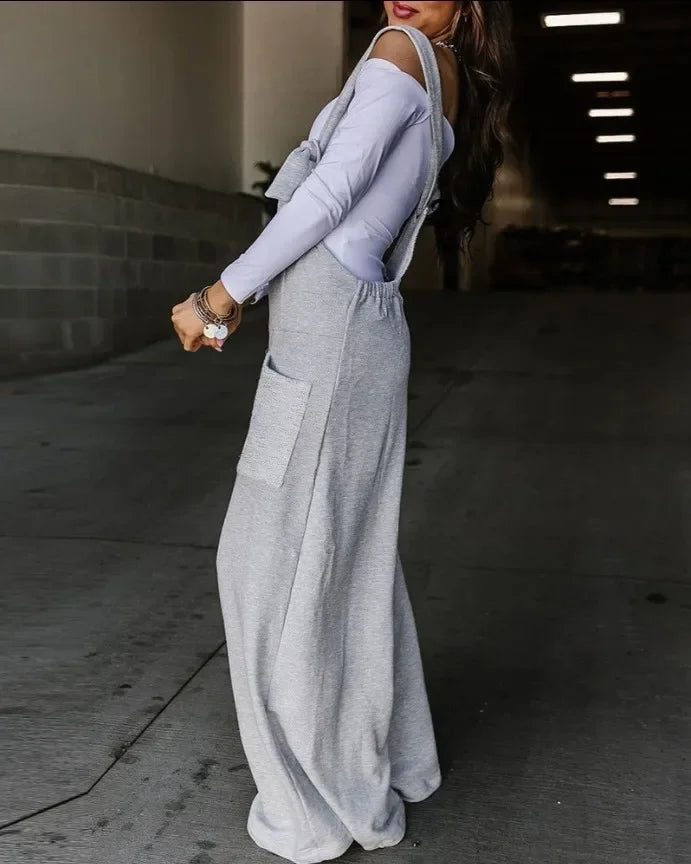 UK Size 6 Colors Jumpsuit Women Summer Fashion Contrast Paneled Wide Leg Casual Square Collar Sleeveless Daily Suspender Jumpsuit Streetwear Girls Casual Fashion Clothing Products