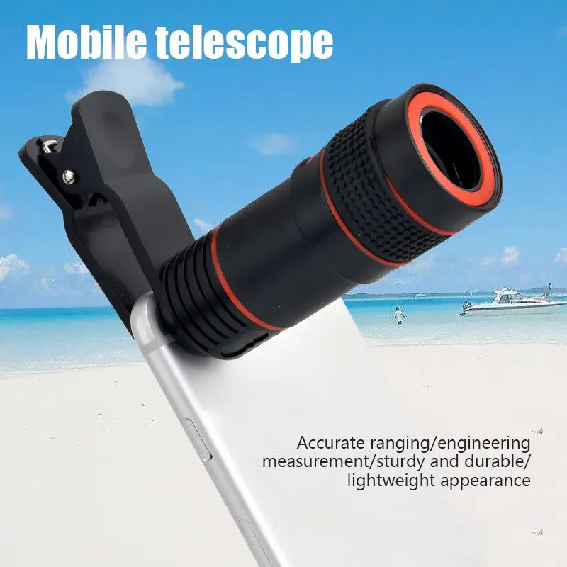 8X Telescope Zoom Lens Monocular Mobile Phone Camera Lens for iPhone Samsung Smartphones Lens for Camping Hunting Sports