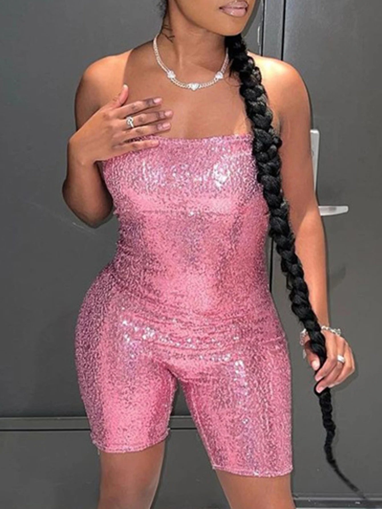 NEW Arrivals S-2XL 3 Colors Sexy Backless Sequin Bodysuit Jumpsuit Women Summer Evening Beach Party Shorts Night Club Party Romper Bodycon Ladies Girls Sexy Fashion Clothing Supplies