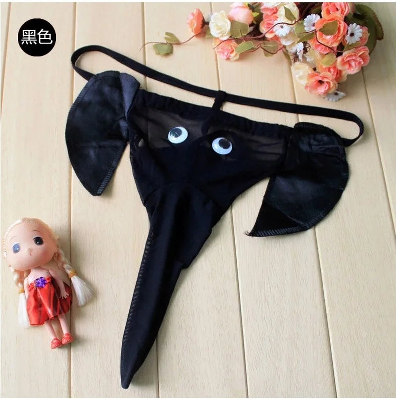 Sexy Gay Men Underwear Elephant Bulge Pouch Men Elastic T Back Lingerie Thong Erotic Underwear Gay Sexy Sissy Thong Panties