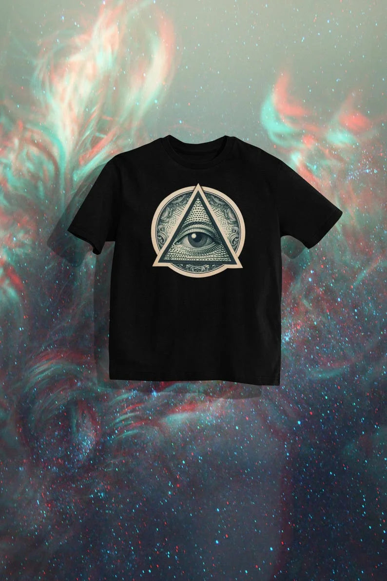 S-4XL Plus Size 3 Colors The Eye of Providence The Eye of The Illuminati The Eye of The All-seeing Mystic Symbol Esoteric T-shirt The Eye of The Spirit