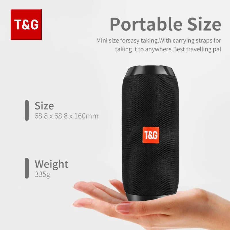 NEW Arrivals Red/Black TG117 Bluetooth Speakers Portable True Wireless Sound Box Waterproof Loudspeaker Outdoor Stereo Surround Supports TF Radio Subwoofer
