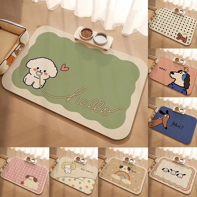 Pet Supplies Mat Domestic Cat Dog Feeding Mat Pet Placemat For Food Water Bowl With Waterproof Quick-Drying Floor Mat Pet Supplies