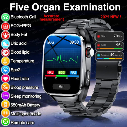 NEW Arrivals 12 Colors/Patterns Women Men Ai Diagnosis Health Healing Wrist Watch ECG+PPG Smart Watch Precise Uric Acid Blood Pressure Organ Body Analysis Smart Watch HD Call Watches Health Watch