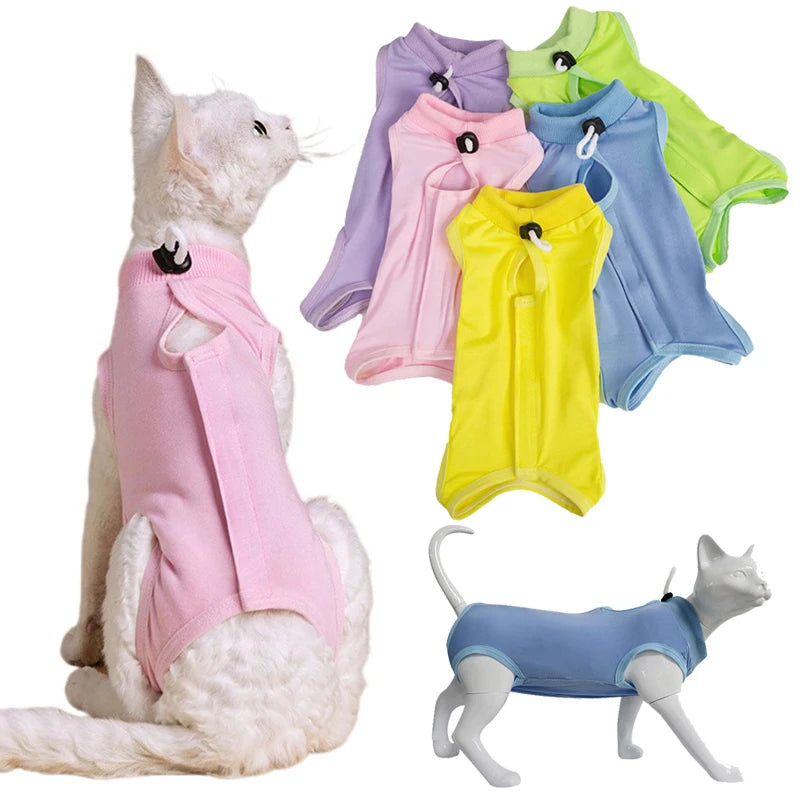 Cat Sterilization Vest for Small Medium Dogs Anti-licking Recovery Clothes Puppy Jumpsuit Kitten Sterilization Suit Cat Supplies