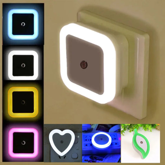 NEW Arrivals 4 Colors Wireless LED Night Light Mini Cute Wall Plug-in Auto Sensor Bedside Lamp For Bedroom Kid's Room Hallway Corridor Stairs EU Plug