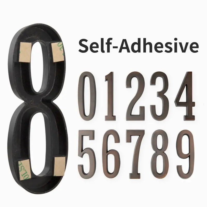 1pc 4" 101mm Self-adhesive House Number Silver/Vintage Zinc Alloy Numbers Mailbox Address Sign Outdoor House Number #0-9
