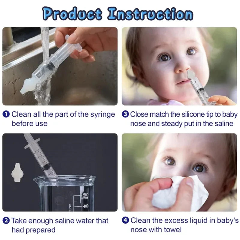3 PCS Set Mini Lightweight Baby Needle Tube Nose Mucus Rhinitis Remover, Soft Safe Nasal Aspirator for Home & Outdoor Infant Care Supplies