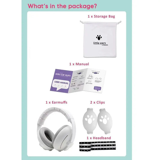 NEW Set Convertible Design 2-in-1 Baby Infants Ear Muffs Adjustable Band Comfortable Noise Cancelling Headphones Noise-Proof Sleep Improvement Outdoor Sport Games Events Travel Headset Baby Care Supplies