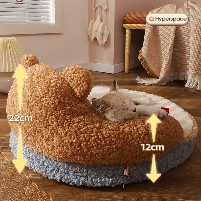 Winter Cat Bed Deep Sleep Warm Pet Cushion for Small Cats Dogs With Pillow Cozy Cat Nest Kennel Mat Washable Pet Beds Products