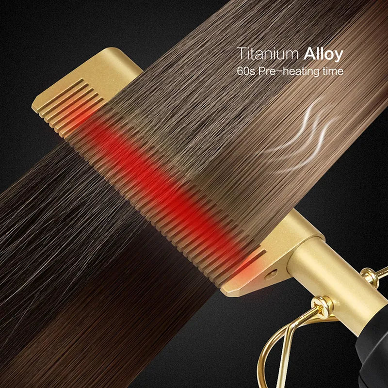 Hot Comb Electric Hot Comb Heating Pressing Combs Hair Straightening Brush