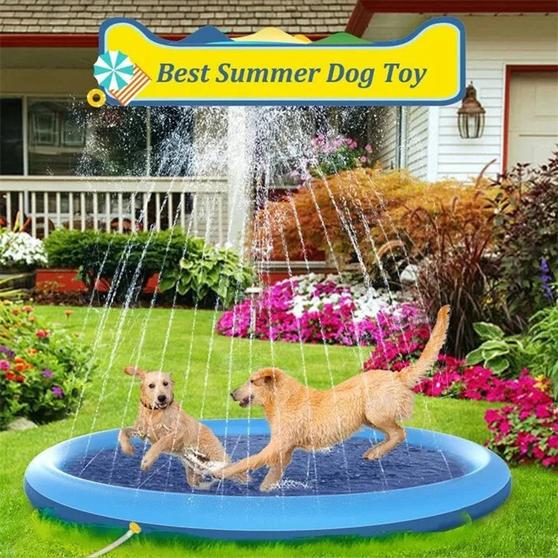 Water Spray Pad Summer Dog Toys Pet Kids Outdoor Swimming Pool Splash Sprinkler Mat Lawn Beach Interactive Play Water Tools