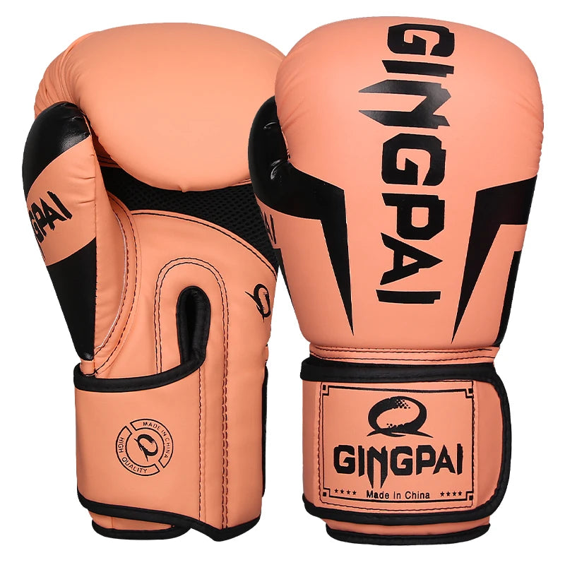 6/8/10/12/14Oz Kids/Adults Boxing  MMA PU Leather Gloves Breathable Professional Sanda Muay Thai Fighting Gloves Workout Gloves