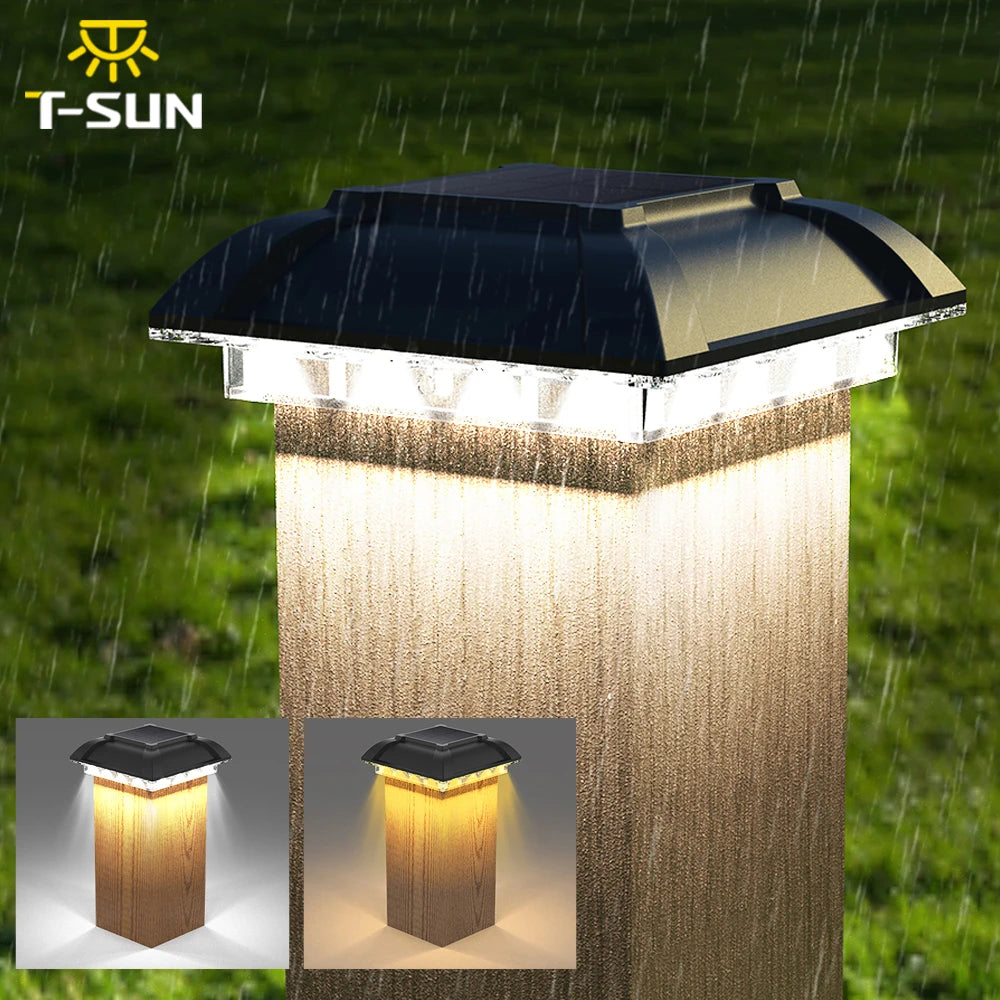 Outdoor Luxury Solar Light Post IP65 Villa Column Lamp LED for Fence Gate Pillar Head Garden Patio House Entrance Lighting Accessories.