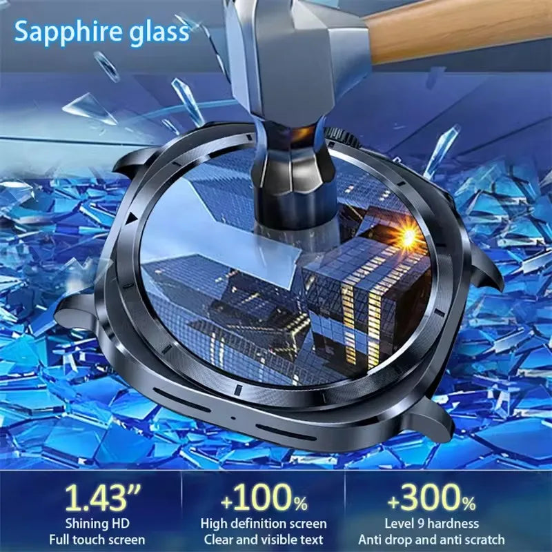 NEW Sapphire Smart Watches Blood Pressure Health Monitoring Blood Lipid Uric Acid ECG PPG NFC Call Health Smartwatch For Android iOS Sports Health Care Supplies