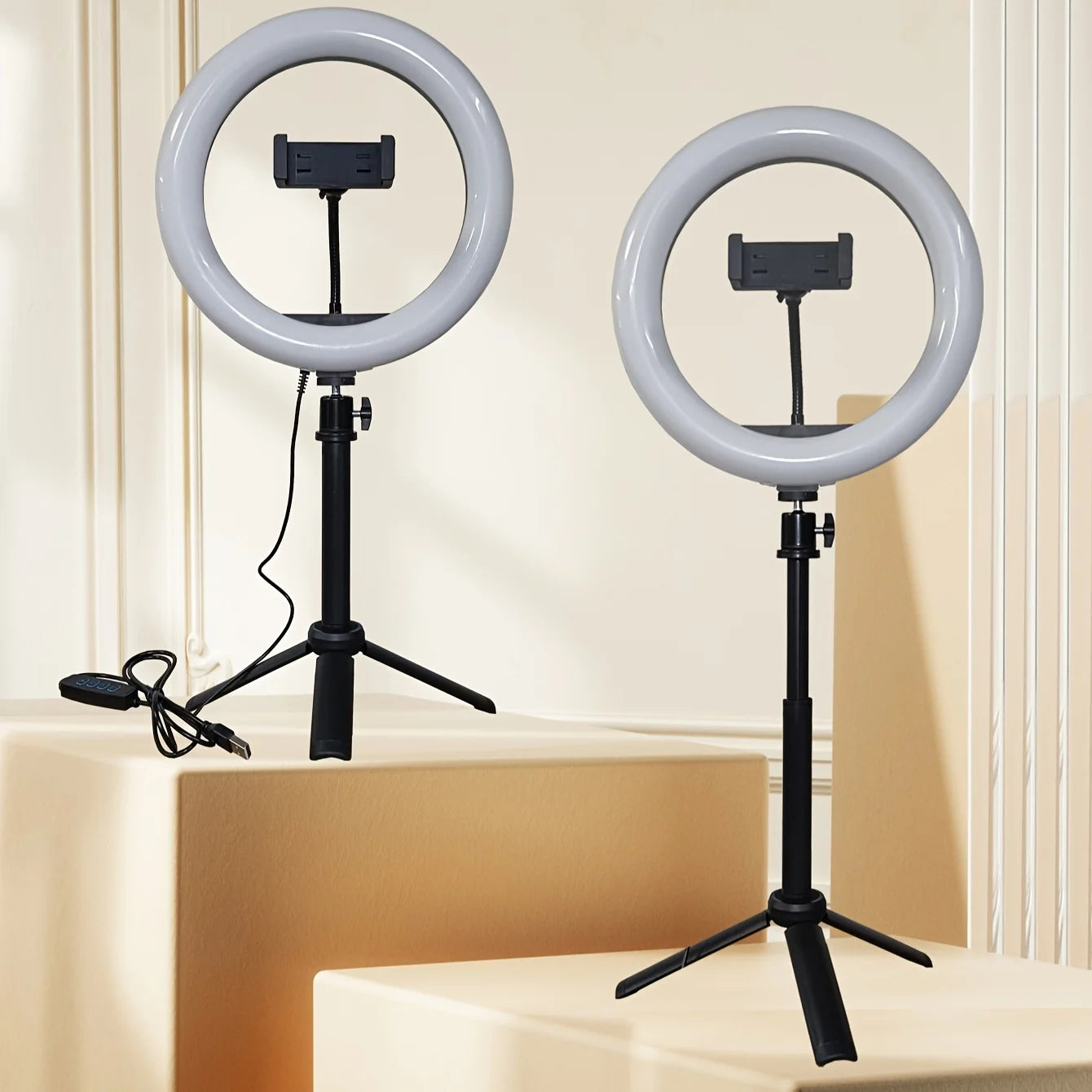 Home Studio Social Media Tools 10" LED Ring Fill Light With Tripod Stand And Phone Holder Dimmable Phone Holder For Video, Photography, Selfie, Vlog, Make-Up