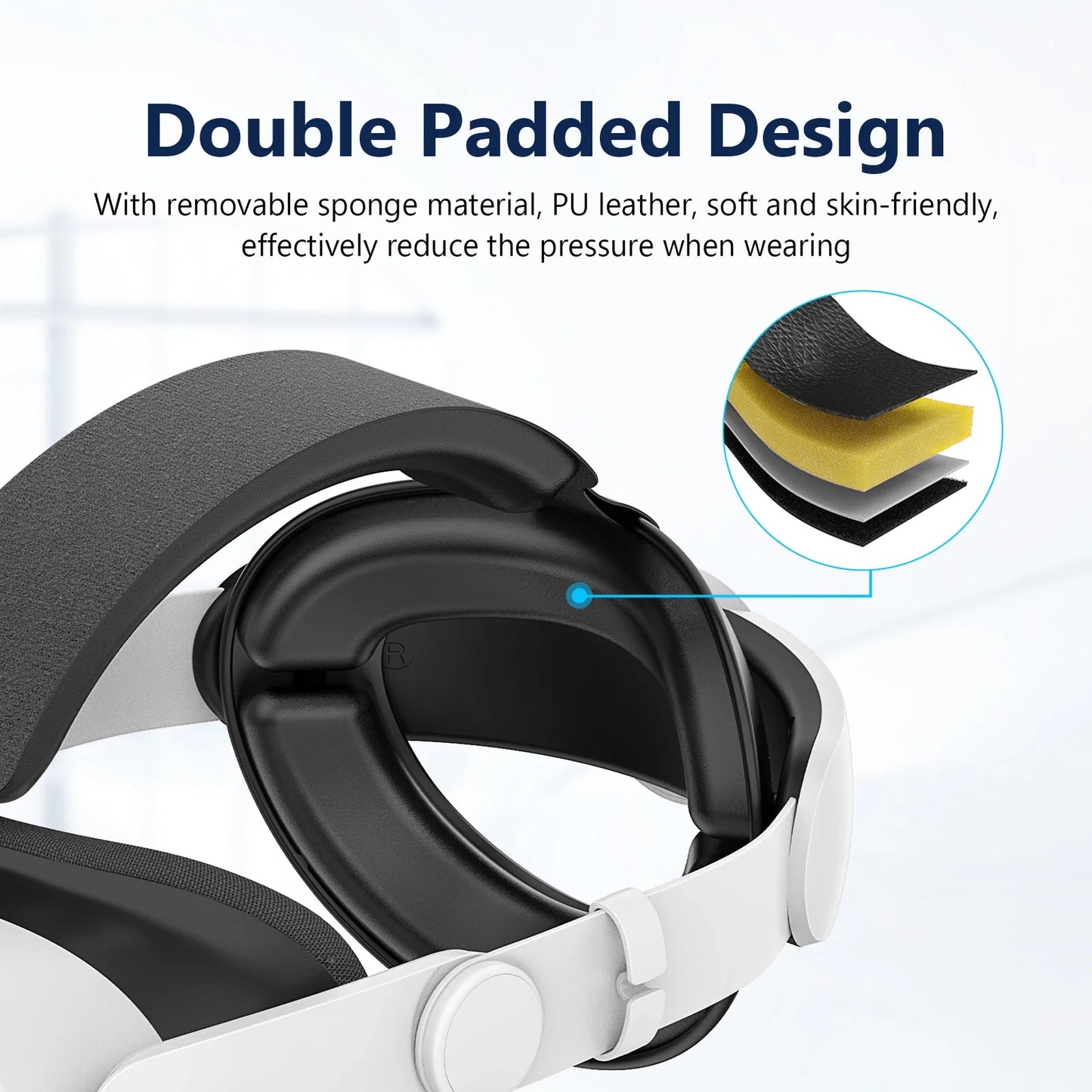 META Quest Set Upgraded Adjustable Head Strap For Quest 3/3S Replacement Headband For Quest 3S Comfort Wear Elite Strap Headwear VR Accessories