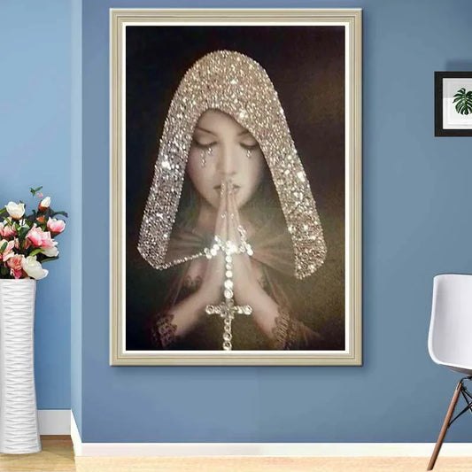 Holly Mary 5D Diamond Paintings Religious Beauties Full Diamond Art Embroidery Living Room Office Home Decor Diy Diamond Cross Stitch Kits