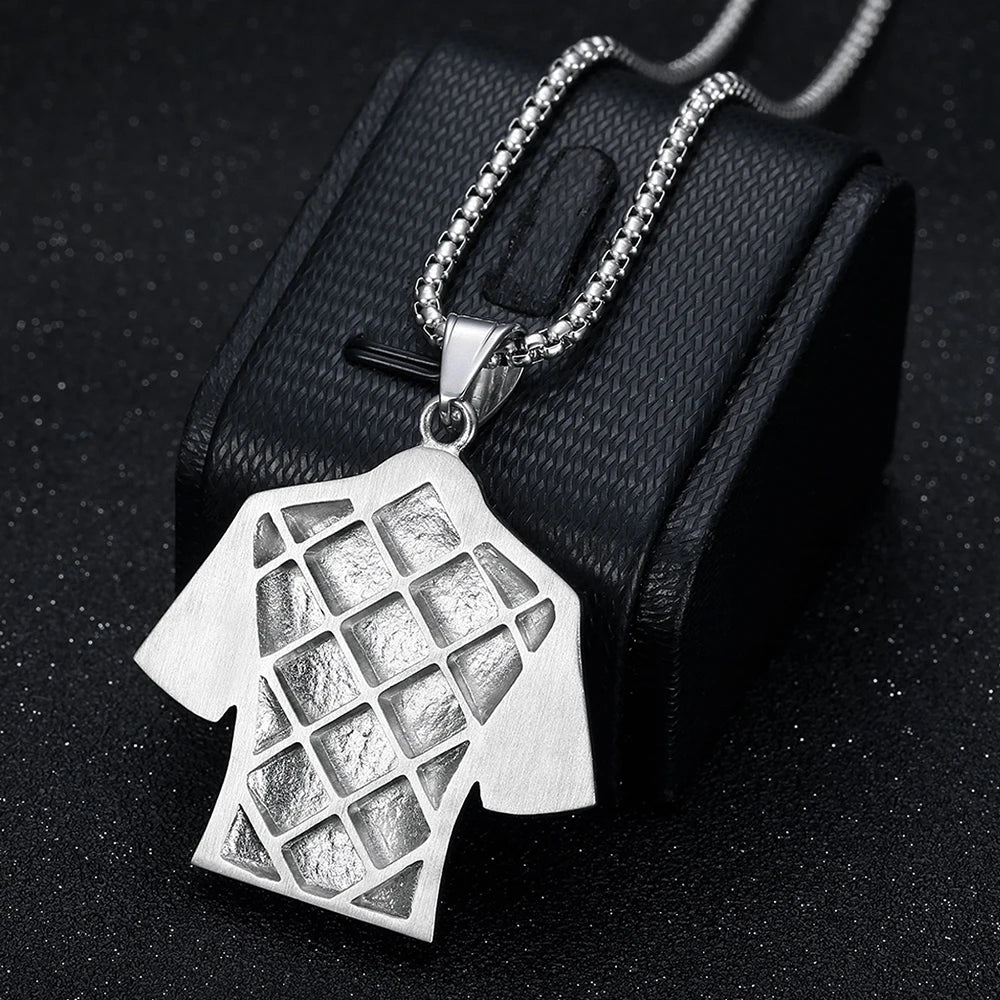 Fashion Football Jersey Messi Cristiano Ronaldo Neymar Mbappé Harland Rhinestone Necklaces + 60cm Gold Chain Men Stainless Steel Soccer Fans Hip Hop Jewelry Accessories