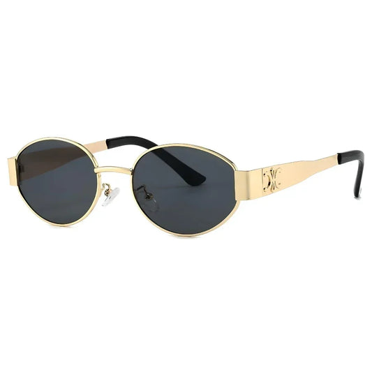 NEW Arrivals Classic Vintage Oval Sunglasses Women For Men Luxury Brand Designer Metal Sun Glasses Hip Hop Popular Punk Outdoor Shades UV400 Eyewear Supplies