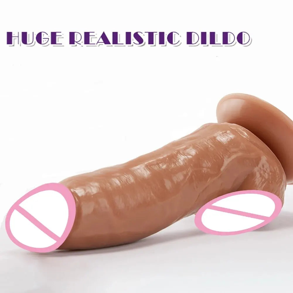 Small Glans Big Thick Dildo with Suction Cup Huge Realistic Dildo for Anal Play Fake Penis Adult Sex Toys for Women Vagina Anal