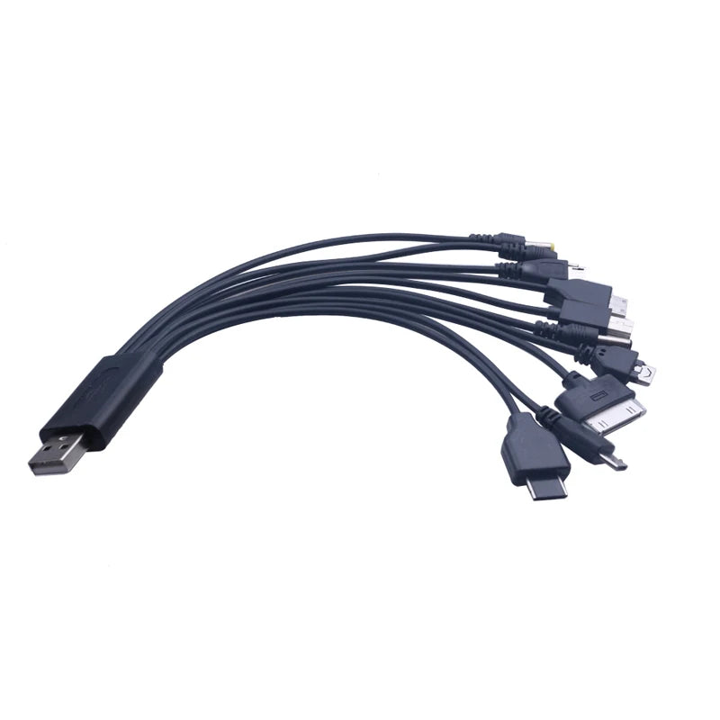 NEW Arrivals 10 In1 Set USB to Multi-Ports USB Cable Universal Phone Charging Cable Multi-head Charging Cable Cord For Samsung Nokia Phone Charger