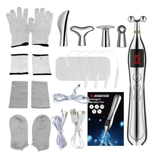 NEW Arrivals Electric Meridian Acupuncture Pen Set Electronic Laser Pointer Physiotherapy Acupressure Relax Tens EMS Pulse Vibrators Relaxing Massage Pens Health Care Supplies
