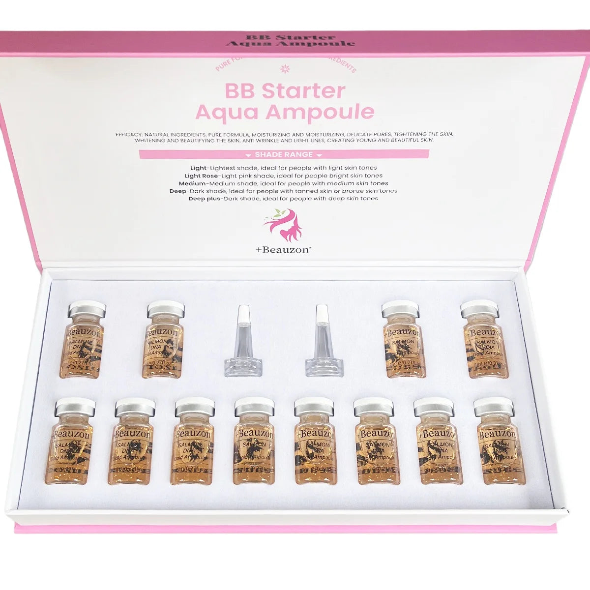 10-12 Bottles Set 8ml Original Korean Salmon DNA Gold Ampoules Natural Kit Serum Skin Face Care Moisturizing For Microneedle 0.25mm Skin Care Accessories