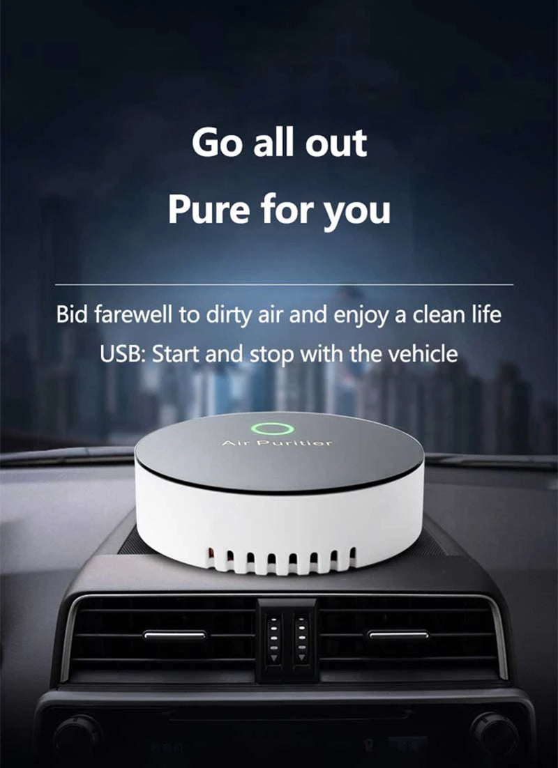 Midea New Car 15 Million Negative Ion Air Purifier Purification Portable USB Oxygen Cleaner Ozone Generator For Home Car Deodorant