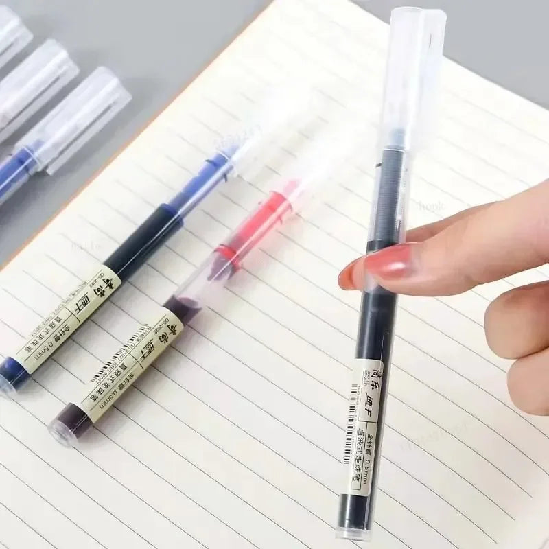 10Pcs/Set High Quality Needle Type Professional Gel Pens Straight Liquid Ballpoint Pen Kawaii Stationery School Office Supplies Writing Accessories
