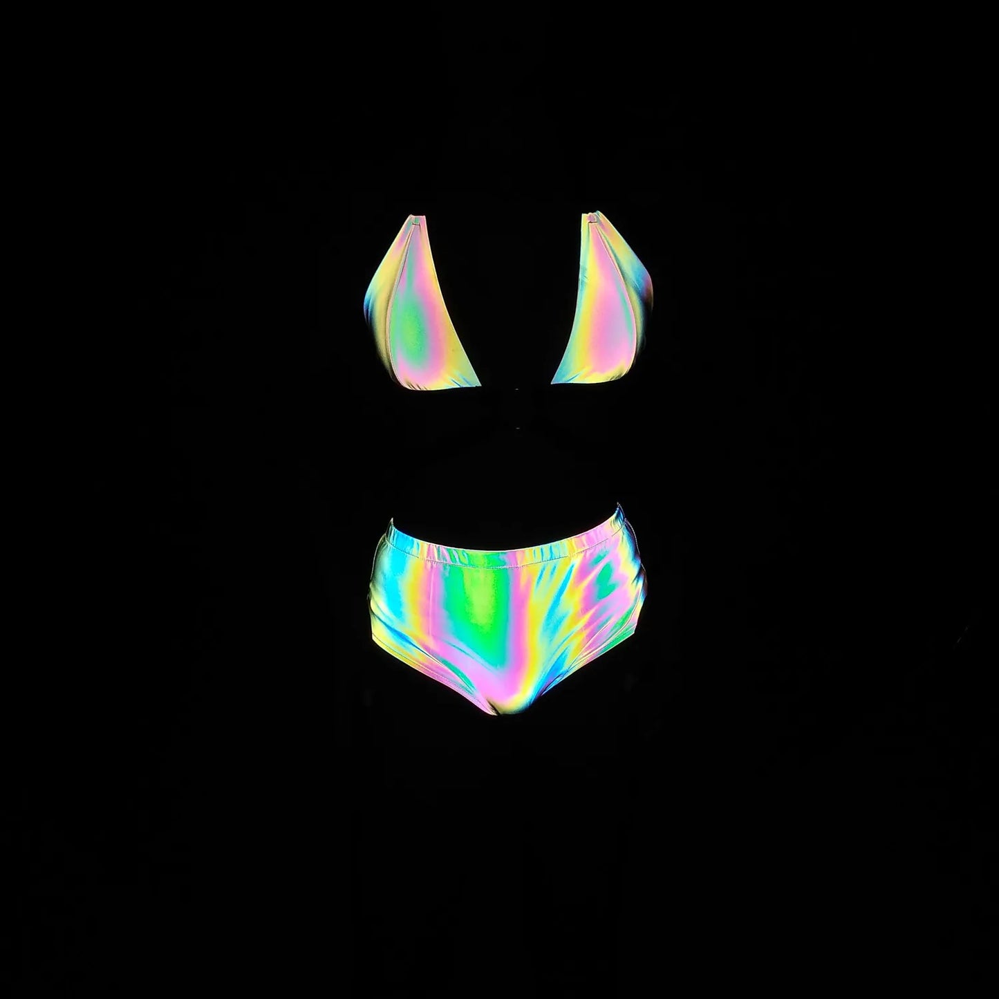 NEW Arrivals Sexy Reflective Bikini Top Female Ladies Reflect Lights Bra Evening Beach Rave Party Night Club Dancing Tops Women Girls Luxury Fashion Underwear Supplies Lingerie Products