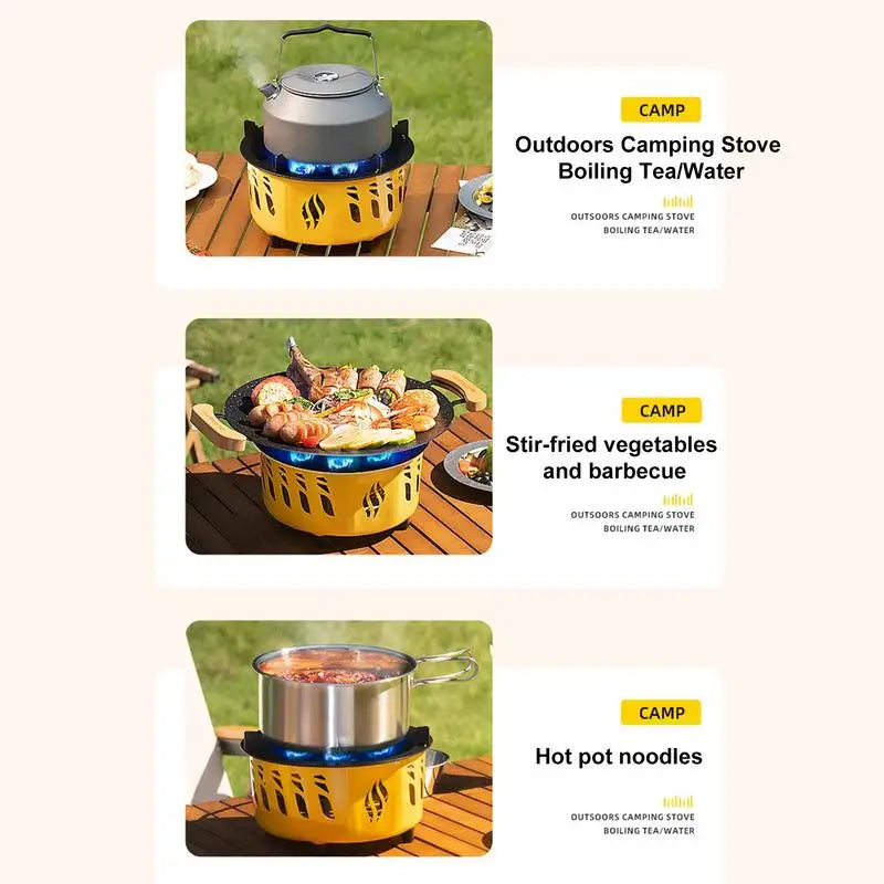 Extra Large Power Gas Stove Camping Picnic Hikes Gadget 7 core Fierce Fire Portable Oven Outdoor Cooking Wind Protection Heater