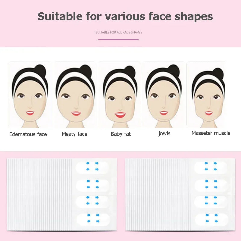 120PCS Set Sheets V Lift Face Sticker Invisible Makeup Adhesive Lift Face Tape Slim Patch Breathable Sticker Lifting Tighten Chin Women Cosmetic Supplies