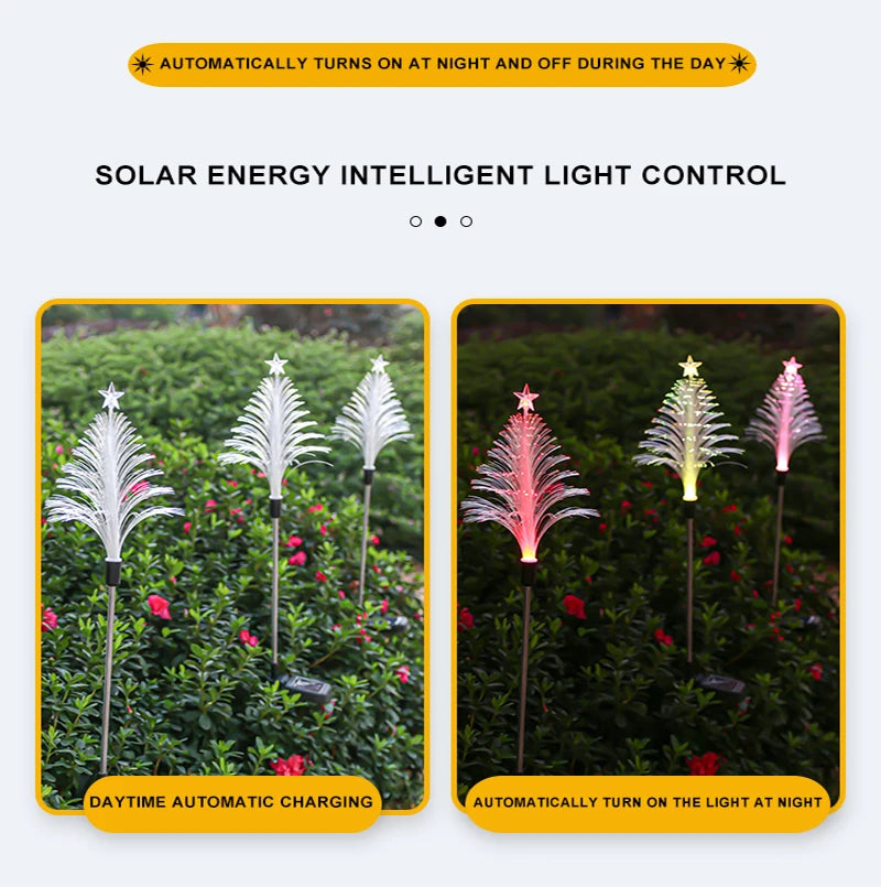 8/10/12 Set Solar Christmas Tree Lights Waterproof Outdoor LED Christmas Garden Stake Lights Decorations for Pathway Yard Christmas Decor
