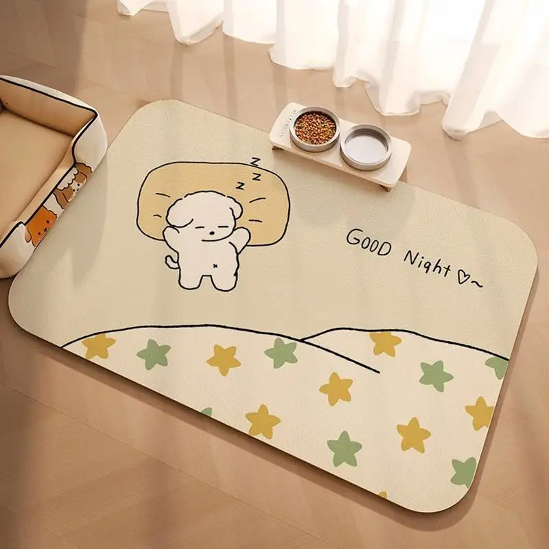 Pet Supplies Mat Domestic Cat Dog Feeding Mat Pet Placemat For Food Water Bowl With Waterproof Quick-Drying Floor Mat Pet Supplies