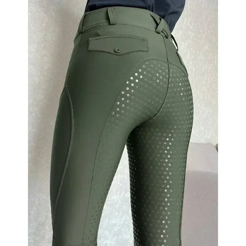 S-XL Size 7 Colors Full Seat Silicone Equestrian Breeches Anti-Pilling Horse Riding Tights Women  Riding Pant Equestrian Clothes