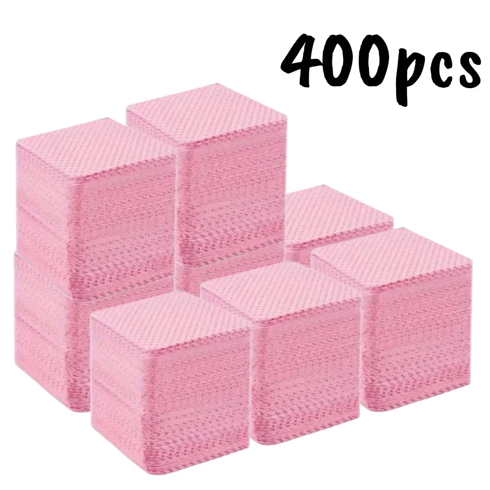 600 PCS Set White/Pink Color  Lint-Free Nail Wipes Gel Cleansing Tissues Aluminum-Free Nail Polish Remover Pads for Nail Beauty Cleaning Care Tools Pedicure Women Nail Care Manicure Supplies