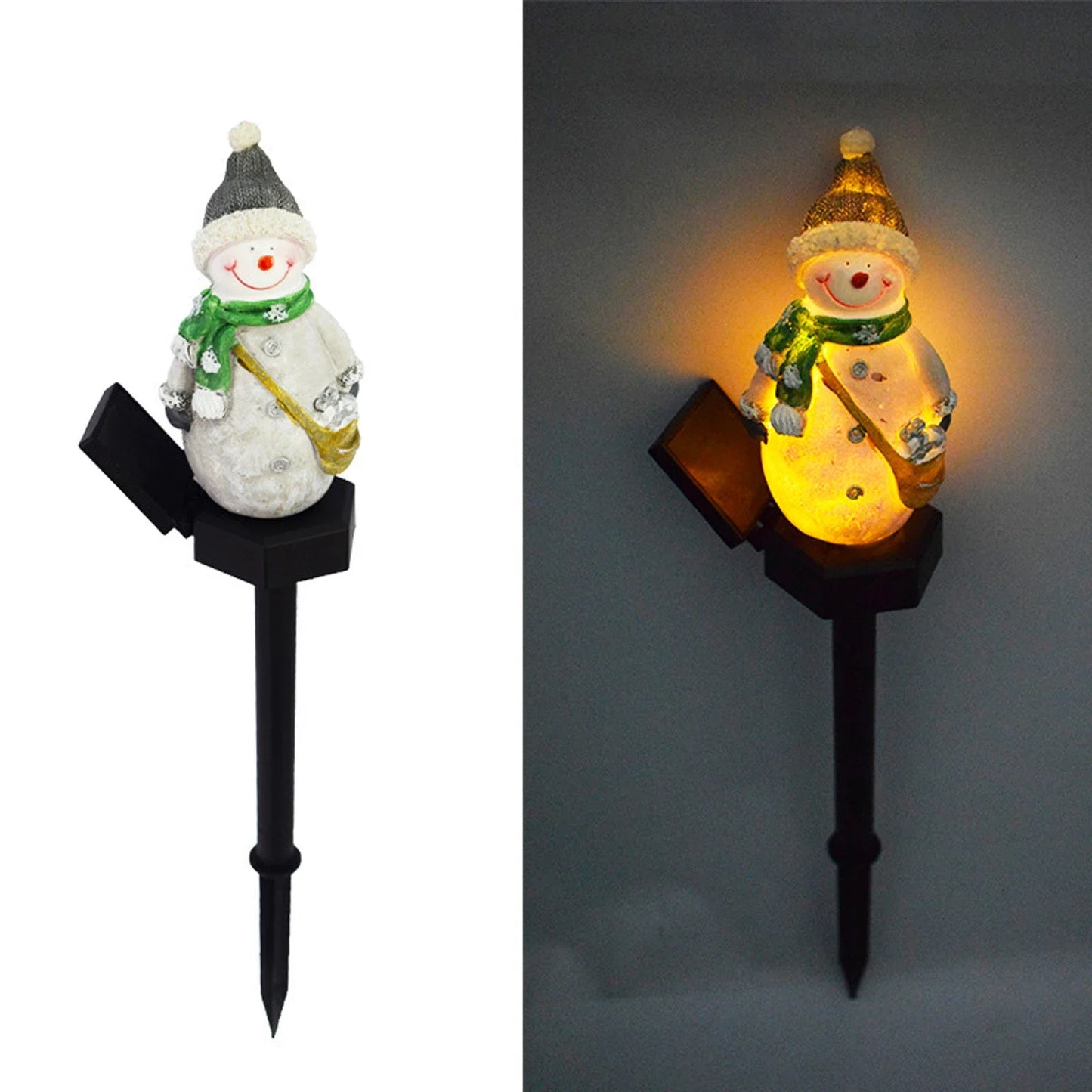 2PCS  Christmas Pathway LED Solar Lights Outdoor Waterproof Lawn Stake Lamp for Garden Decoration Yard Home Holiday Santa Claus