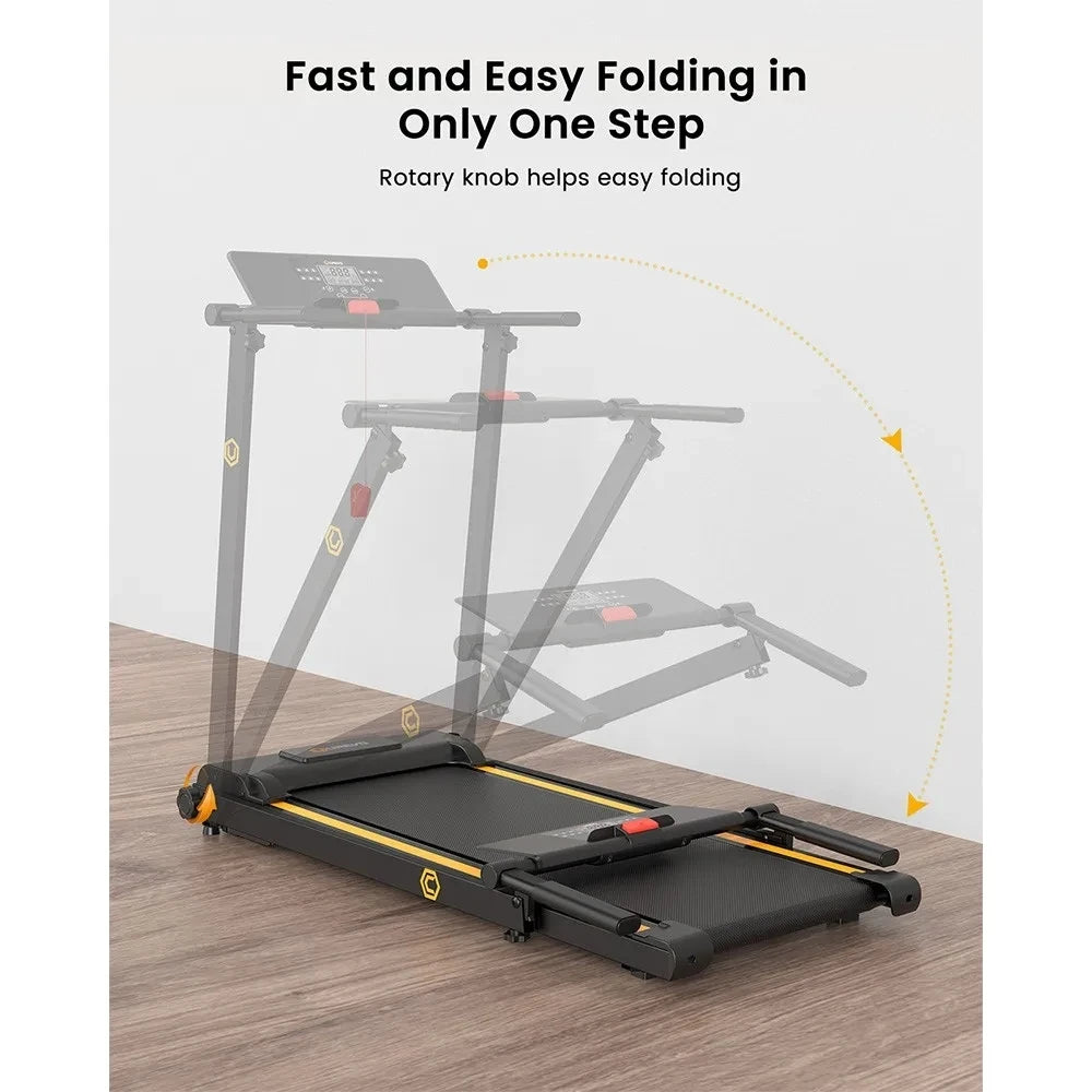 URTM006 Folding Mini Treadmill Max Speed 1-10 km/h Walking Area 105*40cm Max Load 100kg 12 Built-in HIIT Programs