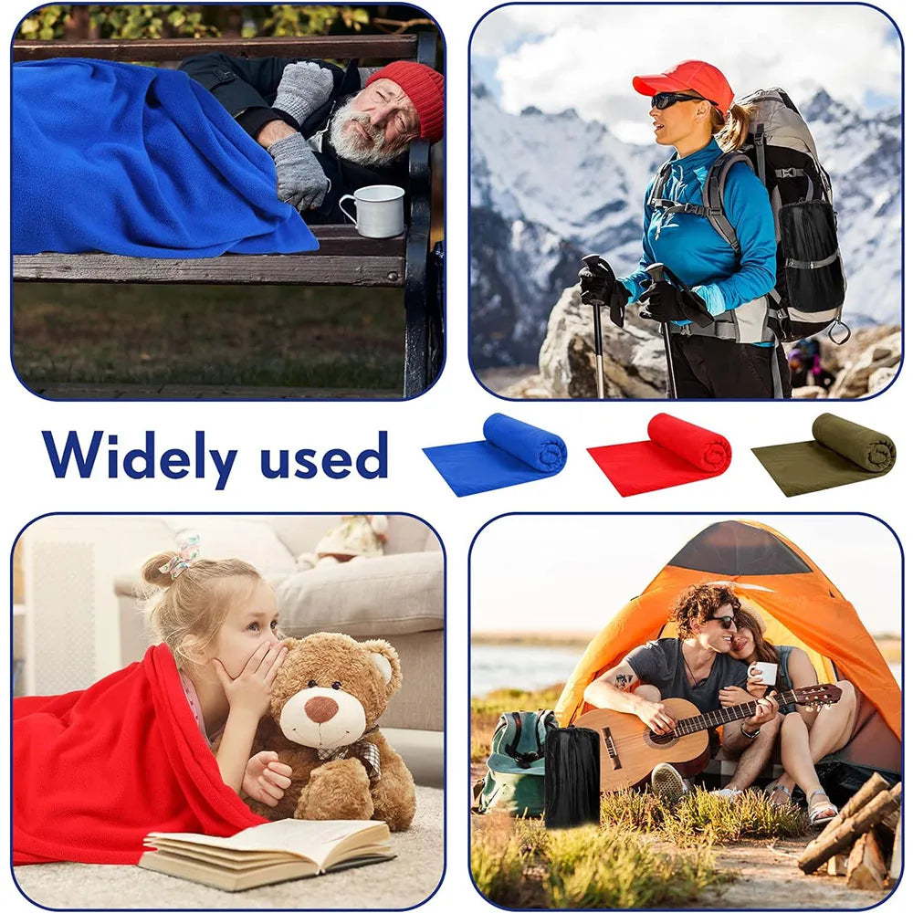 Soft Fleece Sleeping Bag Liner Camping Blanket Ultra-light Outdoor Travel Sheets Tent Bed Warm Sleeping Bag