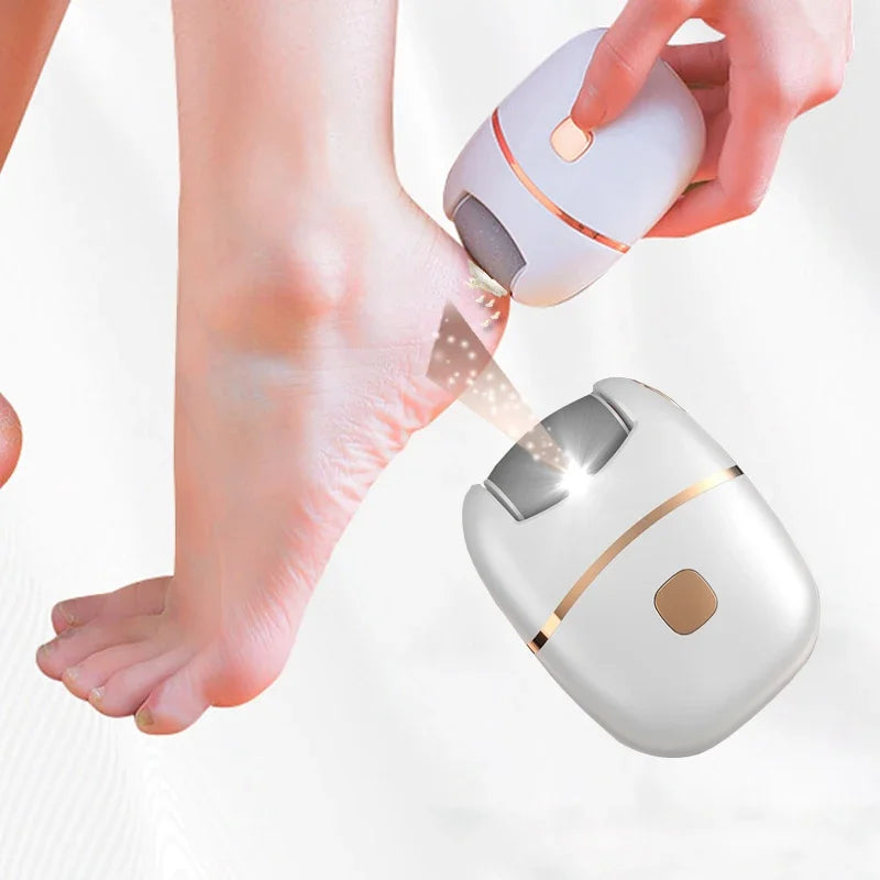 NEW 1 PC Electric Foot Grinder, Rechargeable Thick Leather Polishing Foot Grinder, and 2 Different Thickness Grinding Heads Callus Remover Device Pedicure Accessories