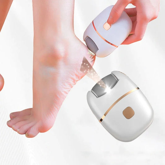 NEW 1 PC Electric Foot Grinder, Rechargeable Thick Leather Polishing Foot Grinder, and 2 Different Thickness Grinding Heads Callus Remover Device Pedicure Accessories