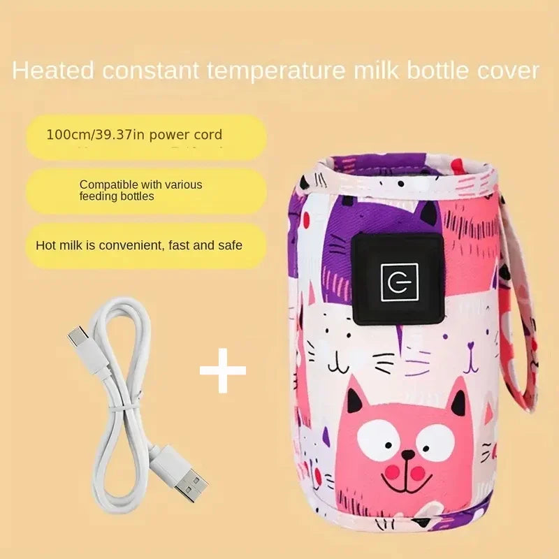 Travel Stroller Insulated Bag, Electric USB Milk Water Warmer, Nursing Bottle Heater, Portable Bottle Feeding Warmer ,Bottle Cover Baby Care Supplies