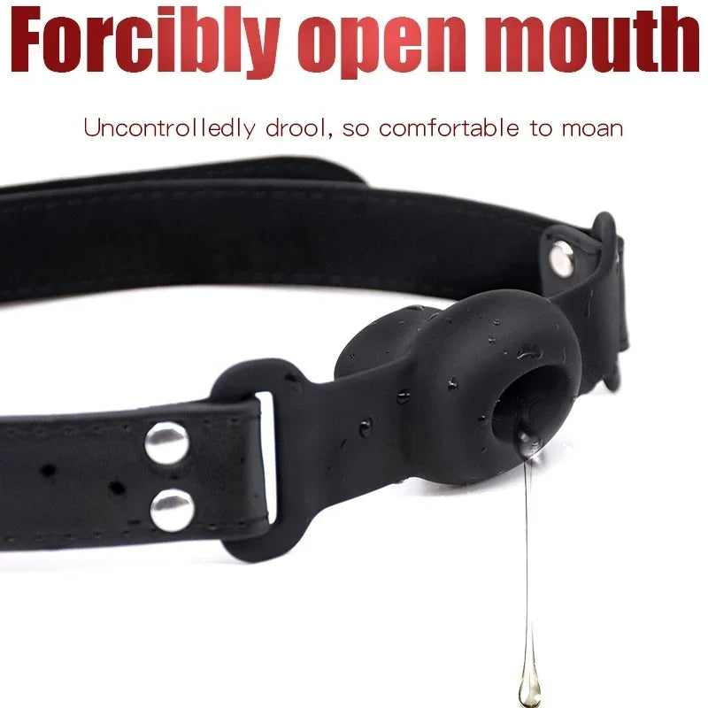 BDSM Mouth Plug Gag  Adult Games Products Silicone Mouth Plug Oral Gag BDSM Slaves Fetish Bondage Restraints Open Mouth Gag Erotic Sex Toys For Couples Women Men Adults Sex Shop Supplies