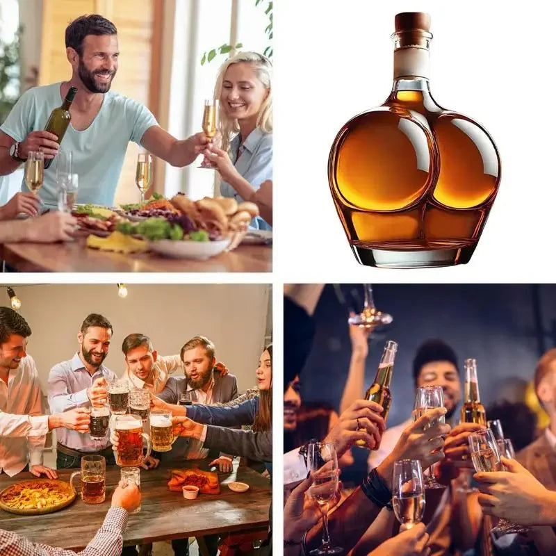 Whiskey Glass Decanter Novelty Statue - Home Office Bars Pubs Hotels Restaurants Decorations Wine Container for Alcohol - Liquor Bottle Wine Barware Accessories