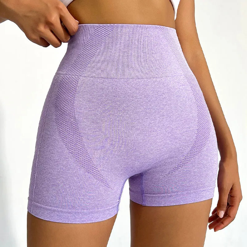 Women's Two-Piece Tight-Fitting Seamless Shorts High-Waisted Quick-Drying Breathable Yoga Pants Running Exercise Fitness Shorts